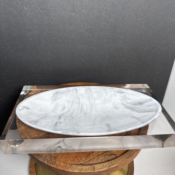 Kassatex Ducale Tray Acrylic And Resin Modern Soap Dish Jewelry Trinket Heavy - Picture 8 of 16